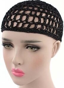 HAND-WOVEN HAIR WOVEN NIGHT CAP FOR WOMEN, BLACK