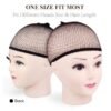 MORGLES WIG CAP, 6 MESH WIG CAPS, HAIR NET FOR WIG, MESH CAP FOR WOMEN, BLACK