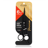 ANNIE STAINLESS STEEL STRAIGHT HAIR SCISSORS, 6.5 INCH, MATTE BLACK..-