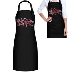 HAIR STYLIST APRON HAIRSTYLIST SALON APRON WITH RHINESTONE TOOLS AND 3 POCKETS HAIRDRESSER BARBER APRONS