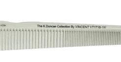 KENNY DUNCAN VINCENT WHITE CERAMIC 7inh NARROW TAPERED COMB VT1718-1W