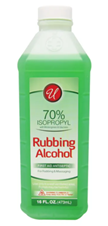 WINTERGREEN 70% RUBBING ALCOHOL, 16 OZ,